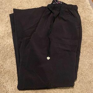 Heart soul black petite medium scrub flare pants